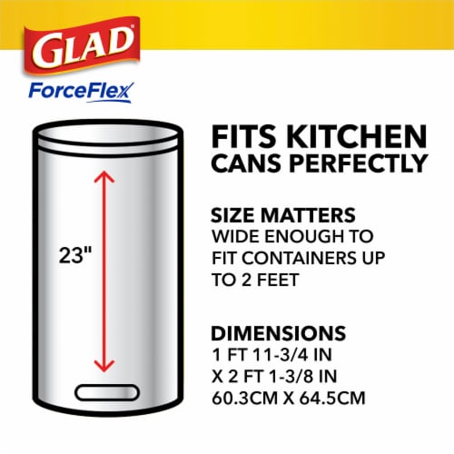 Glad ForceFlex Fragrance Free Tall Kitchen Drawstring Trash Bags Perspective: bottom