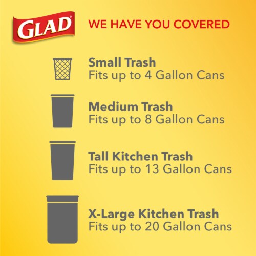 Glad with Clorox Lemon Fresh Bleach Scent Small Drawstring Trash Bags Perspective: bottom