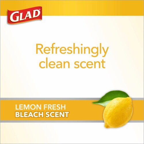 Glad® With Clorox™ Lemon Fresh Bleach Scent Drawstring Trash Bags Perspective: bottom