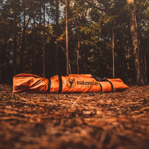Gazelle T4 4-Person Pop Up Camping Hub Tent w/Removable Floor & Rain Fly, Orange Perspective: bottom