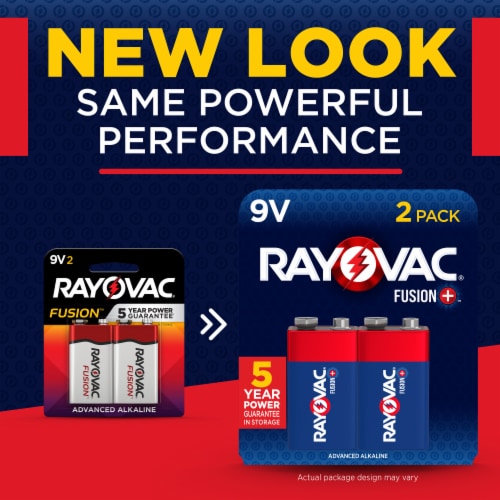 Rayovac Fusion 9V Batteries , Alkaline 9 Volt Batteries Perspective: bottom