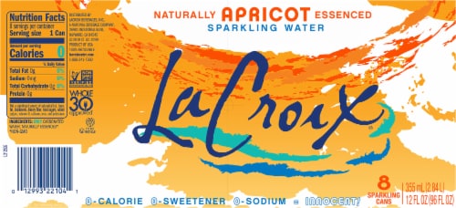 LaCroix® Apricot Flavored Sparkling Water Cans Perspective: bottom