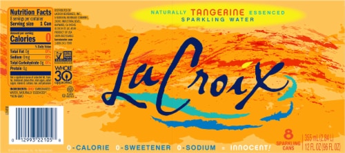 LaCroix Tangerine Sparkling Water Perspective: bottom
