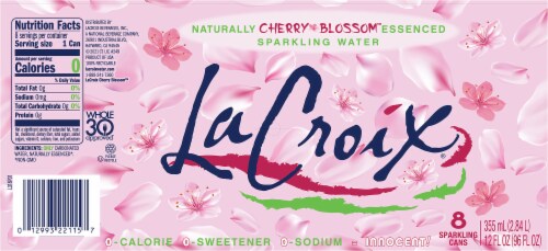 LaCroix® Cherry Blossom Naturally Essenced Flavored Sparkling Water Cans 8 Pk Perspective: bottom