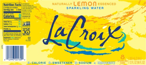 LaCroix® Lemon Flavored Sparkling Water Cans Perspective: bottom