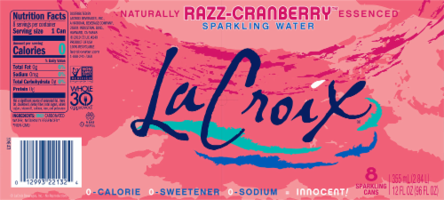 LaCroix® Razz-Cranberry™ Flavored Sparkling Water Cans Perspective: bottom