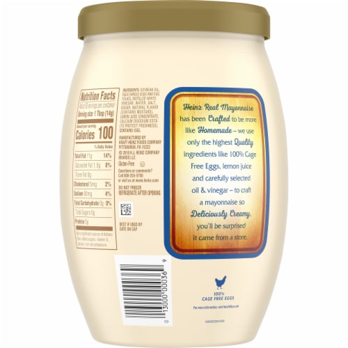 Heinz Deliciously Creamy Real Mayonnaise, Jar Perspective: bottom