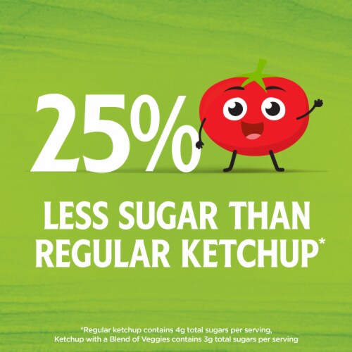 Heinz Tomato Ketchup with a Blend of Veggies Perspective: bottom