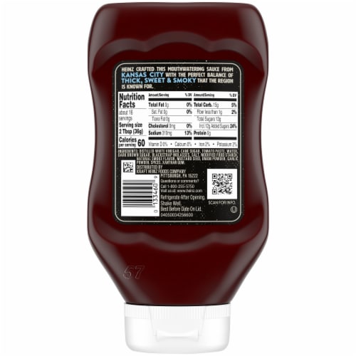 Heinz Kansas City Style Sweet & Smoky BBQ Sauce, Bottle Perspective: bottom