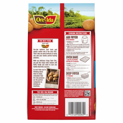 Ore-Ida Golden Tater Tots Seasoned Shredded Frozen Potatoes Perspective: bottom
