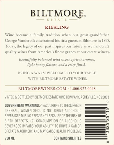 Biltmore Estate Riesling Perspective: bottom