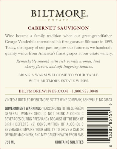 Biltmore® Estate Cabernet Sauvignon Perspective: bottom