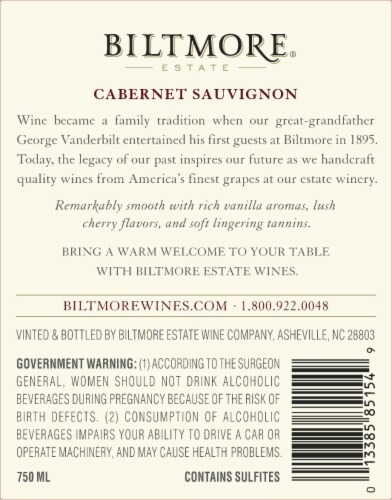Biltmore® Estate Cabernet Sauvignon Perspective: bottom