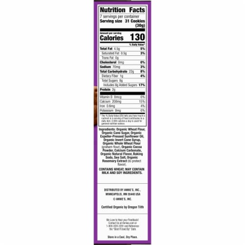 Annie's Organic Chocolate Bunny Graham Snacks Perspective: bottom