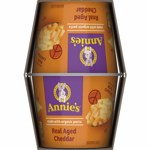 Annie’s Organic Real Aged Cheddar Microwave Mac N Cheese Macaroni and Cheese Dinner Cups Perspective: bottom