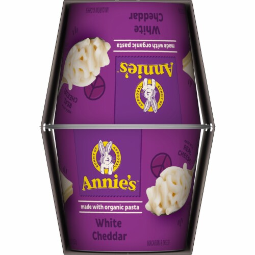 Annie’s Organic White Cheddar Microwave Mac N Cheese Macaroni and Cheese Dinner Cups Perspective: bottom