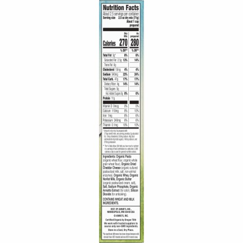 Annie's™ Organic Grassfed Classic Mild Cheddar Mac N Cheese Dinner Perspective: bottom