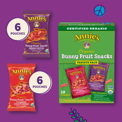 Annie's Organic Bunny Fruit Snacks Gluten Free Variety Pack Perspective: bottom