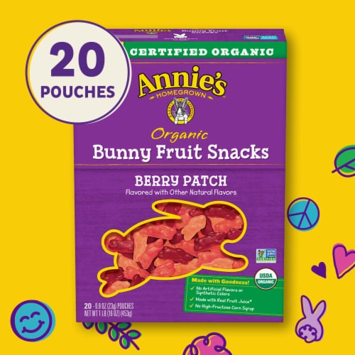 Annie's Organic Gluten Free Berry Patch Bunny Fruit Snacks Perspective: bottom