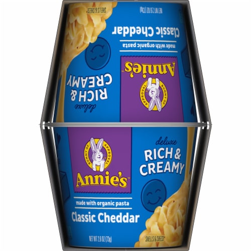 Annie’s Classic Cheddar Deluxe Microwave Mac N Cheese Macaroni and Cheese Cups Perspective: bottom