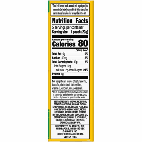 Annie’s Organic Bees Bugs & Butterflies Fruit Kid Snack Perspective: bottom