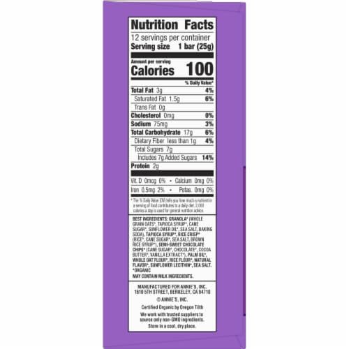 Annie's™ Organic Value Pack Chocolate Chip Chewy Granola Bars Perspective: bottom