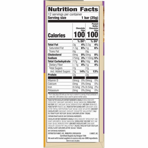 Annie's Organic Chewy Granola Bars Variety Pack Perspective: bottom