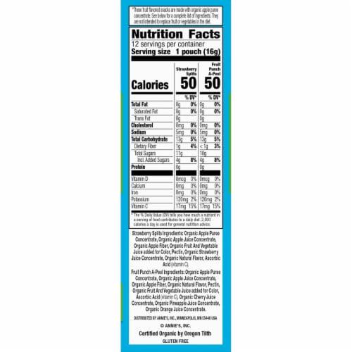 Annie's™ Organic Fruit Peel A Parts Strawberry and Fruit Punch Fruit Snacks Perspective: bottom