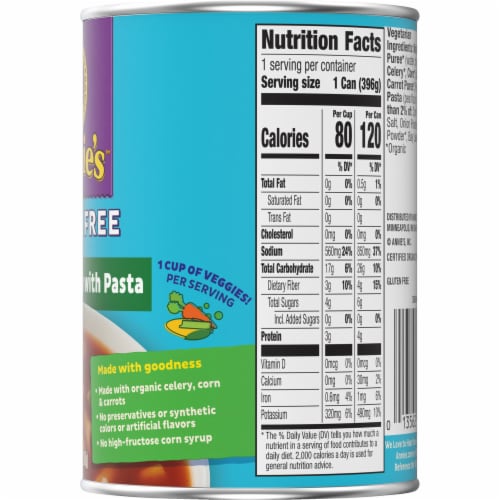 Annie's Gluten Free Vegetable and Pasta Canned Soup Perspective: bottom