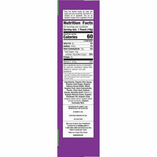 Annie's Organic Berry Patch Bunny Fruit Flavored Snacks Perspective: bottom