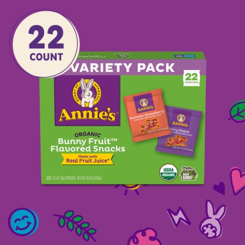Annie's Organic Bunny Fruit Snacks Variety Pack Perspective: bottom