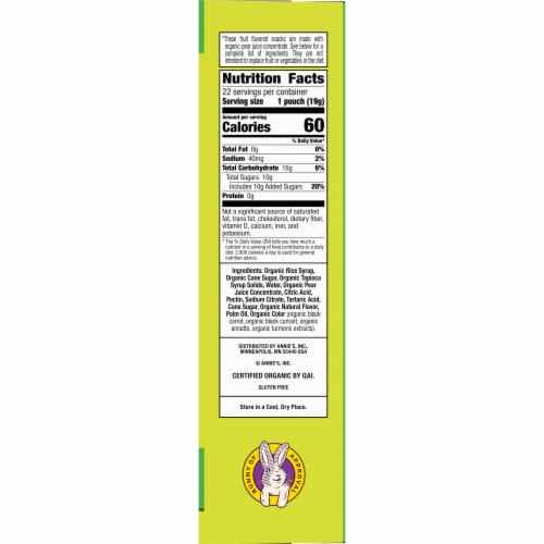 Annie's Sour Bunnies Value Pack Fruit Flavored Snacks Perspective: bottom