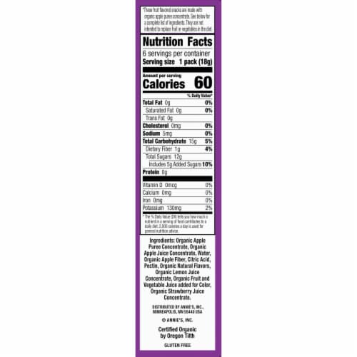 Annie's Organic Fruit Twists Sweet and Sour Fruit Flavored Snacks Perspective: bottom