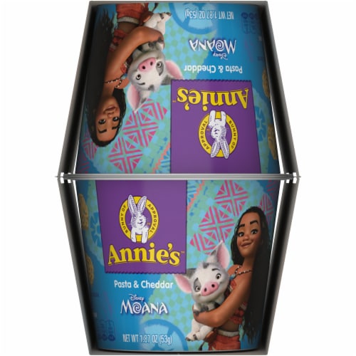 Annie's Disney Moana Pasta and Cheddar Macaroni and Cheese Cups, Kids Dinner Side or Snack, 4 Ct Perspective: bottom