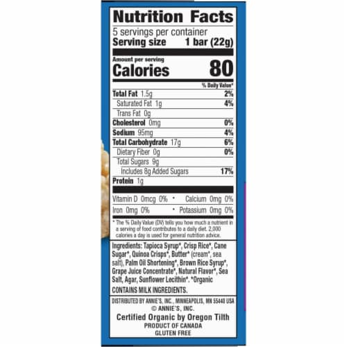 Annie's Crispy Granola bars Perspective: bottom