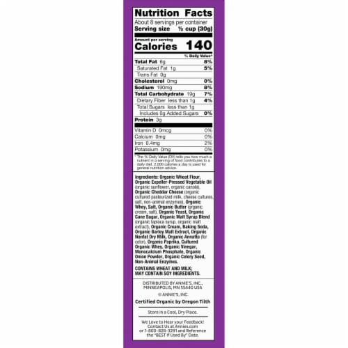 Annie's™ Organic Assorted Crackers and Pretzels Cheddar Snack Mix Perspective: bottom
