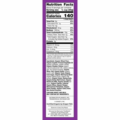 Annie's™ Organic Assorted Crackers and Pretzels Cheddar Snack Mix Perspective: bottom