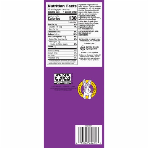 Annie's™ Organic Cheddar Bunnies Baked Snack Crackers Perspective: bottom