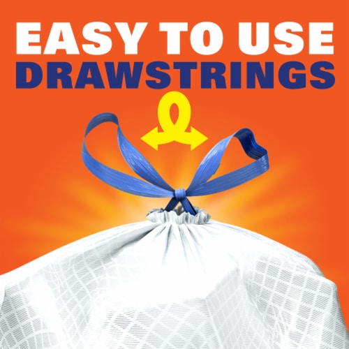 Hefty® Ultra Strong™ Lavender & Sweet Vanilla 13-Gallon Tall Kitchen Drawstring Trash Bags Perspective: bottom
