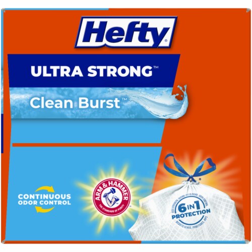 Hefty® Ultra Strong™ Clean Burst 13 Gallon Tall Kitchen Drawstring Trash Bags Perspective: bottom