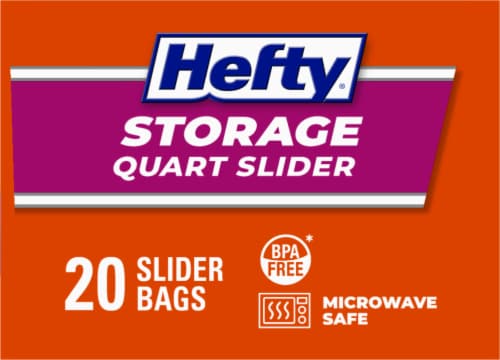 Ziploc Slider Storage Bags, Quart, 20 Count (Pack of 3), 3 pack - Fry's  Food Stores