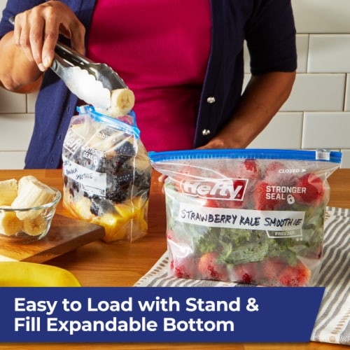 Hefty® Freezer Quart Slider Bags Perspective: bottom