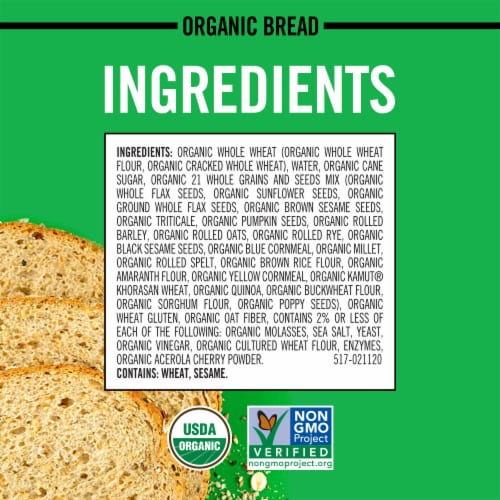 Dave's Killer Bread Organic 21 Whole Grains and Seeds Bread Perspective: bottom
