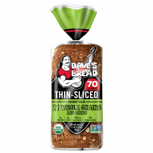 Dave's Killer Bread 21 Whole Grains and Seeds Thin-Sliced Organic Whole Grain Bread Perspective: bottom