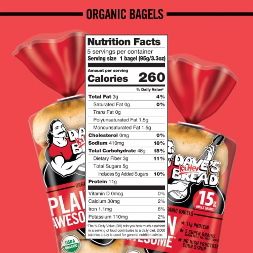 Dave's Killer Bread® Plain Awesome® Bagels Organic Bagels Perspective: bottom
