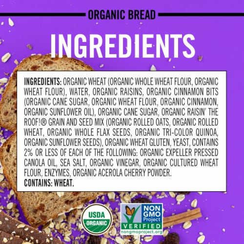 Dave's Killer Bread Raisin' the Roof Cinnamon Raisin Organic Breakfast Bread Perspective: bottom