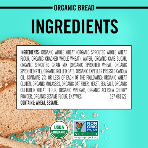 Dave's Killer Bread Sprouted Thin-Slided Organic Whole Grain Bread Perspective: bottom