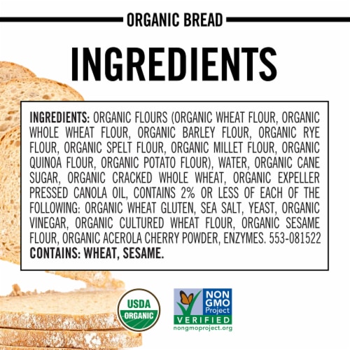 Dave's Killer Bread Organic Thin Sliced White Bread Done Right Artisan Style Bread Perspective: bottom