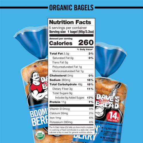 Dave’s Killer Bread Boomin’ Berry Organic Bagels Perspective: bottom