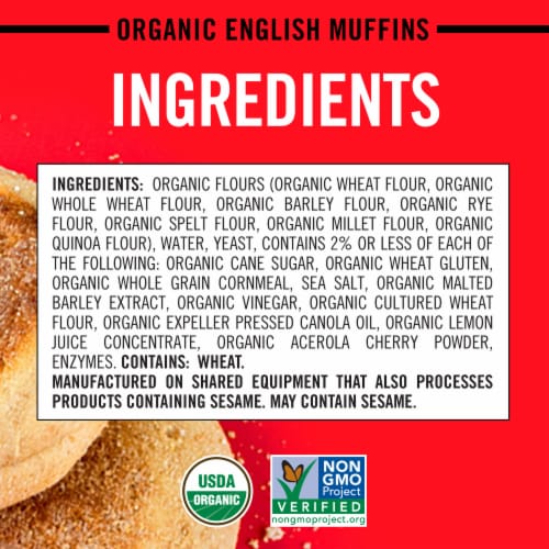 Dave's Killer Bread Killer Classic English Muffins Organic English Muffins Perspective: bottom